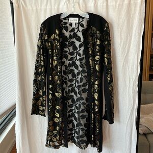 Joseph Ribkoff - black and gold cardigan.  Size 8